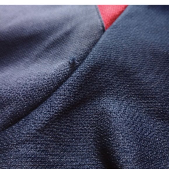 Nike Jacket Men M DARK BLUE RED zipper Long Sleeve Collar Fit Dry Pockets USED - Picture 6 of 8